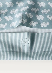 Cotton percale reversible children's duvet cover for 90cm bed