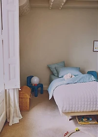 Cotton percale reversible children's duvet cover for 90cm bed