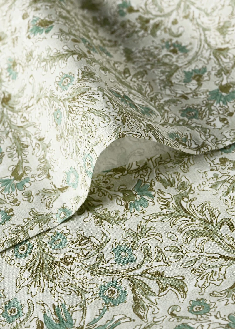 Cotton percale floral-print duvet cover for crib