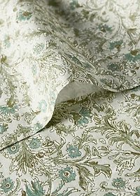 Cotton percale floral-print duvet cover for crib