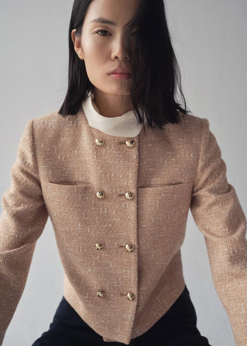 Double-breasted tweed jacket