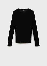 Long-sleeved wool-blend t-shirt