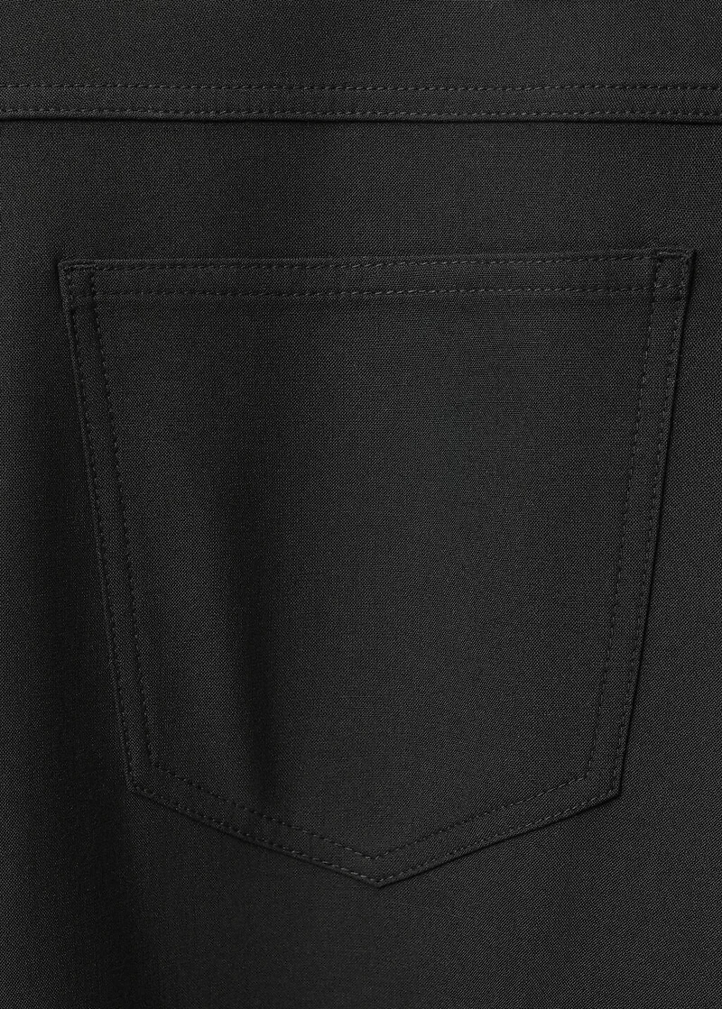 Combined wool-blend jogger pants