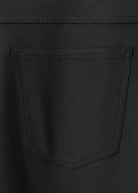 Combined wool-blend jogger pants