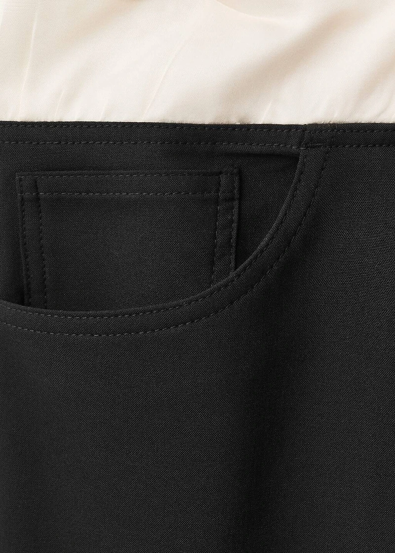 Combined wool-blend jogger pants