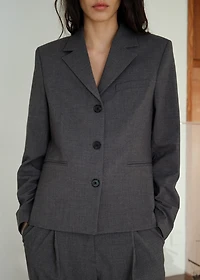 Straight button suit blazer
