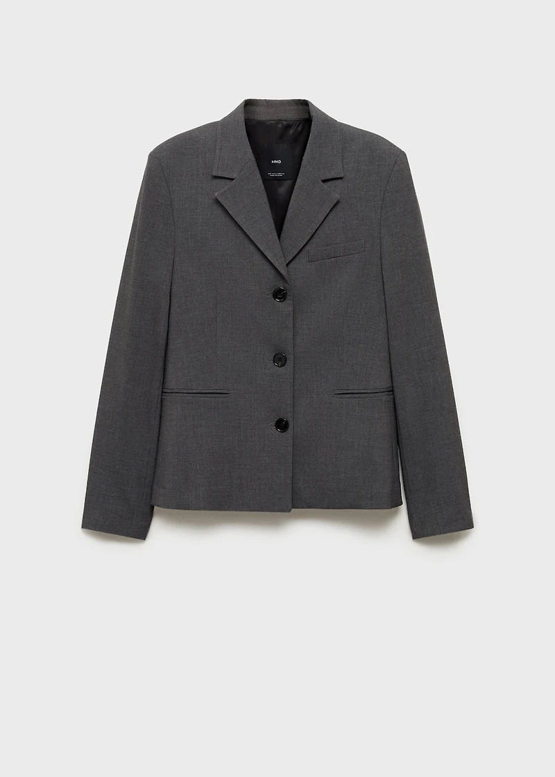Straight button suit blazer