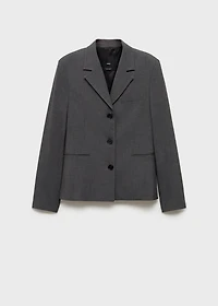 Straight button suit blazer