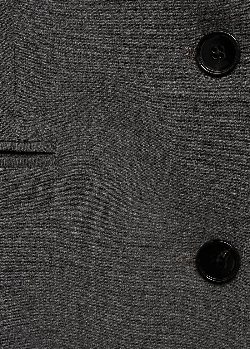 Straight button suit blazer