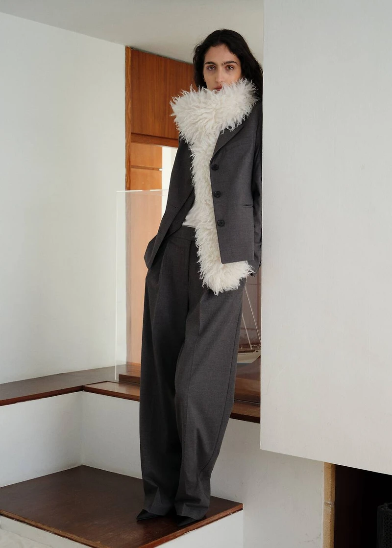 Straight button suit blazer