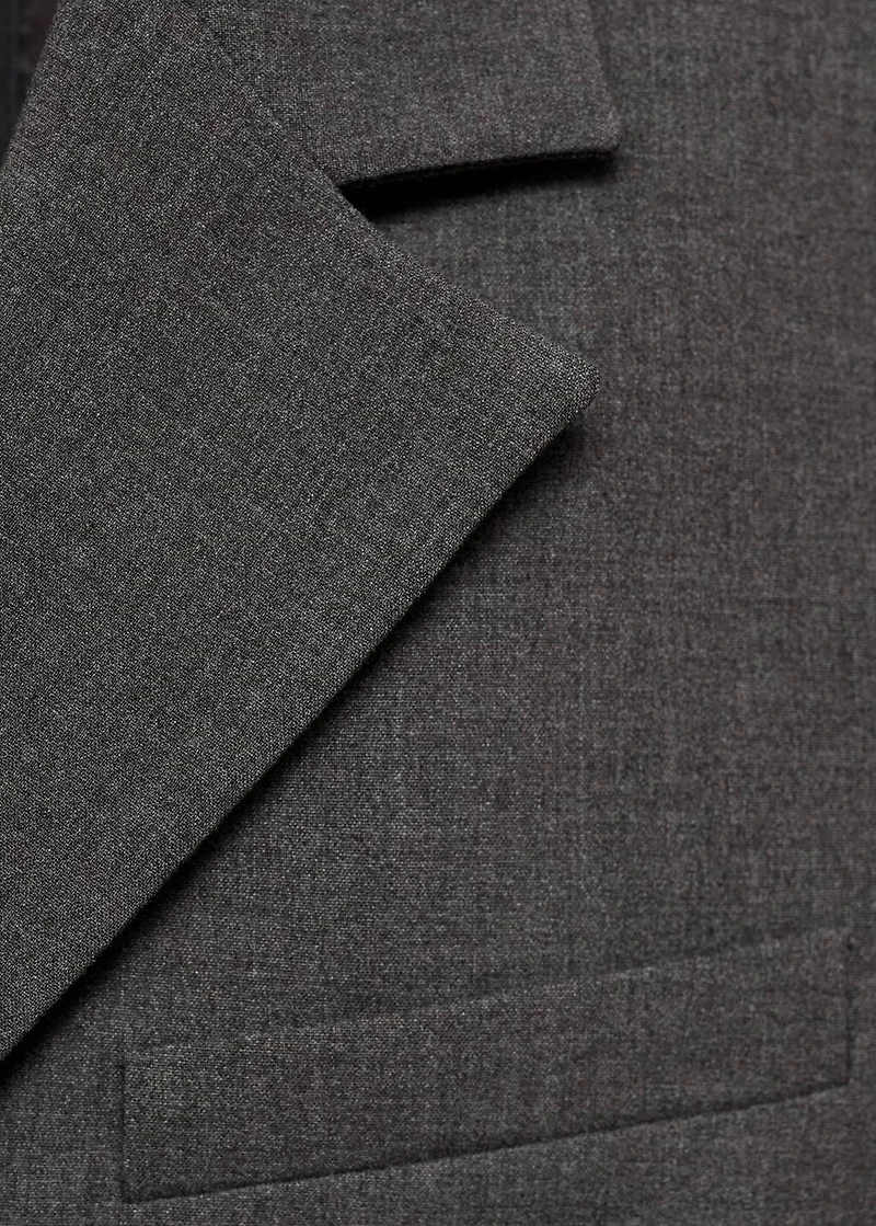 Straight button suit blazer