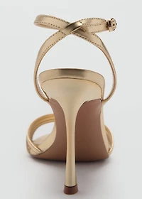 Combined-strap heeled sandals