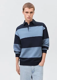 Striped polo-neck sweatshirt