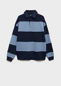 Striped polo-neck sweatshirt