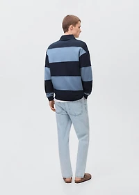 Striped polo-neck sweatshirt
