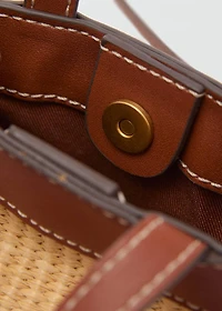 Raffia-effect crossbody cell phone case