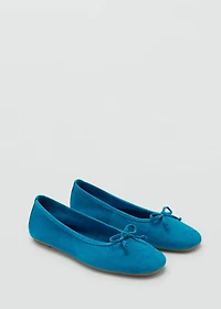 Bow suede ballerina