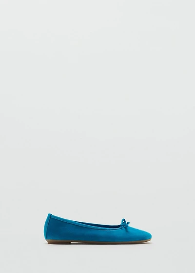 Bow suede ballerina