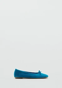 Bow suede ballerina