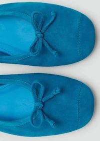 Bow suede ballerina