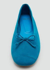 Bow suede ballerina
