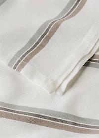 Cotton yarn-dyed striped tablecloth for 6 to 8 diners