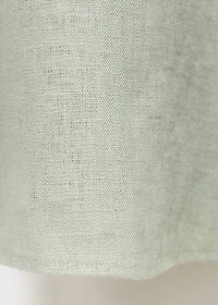 Puffed-sleeve linen dress
