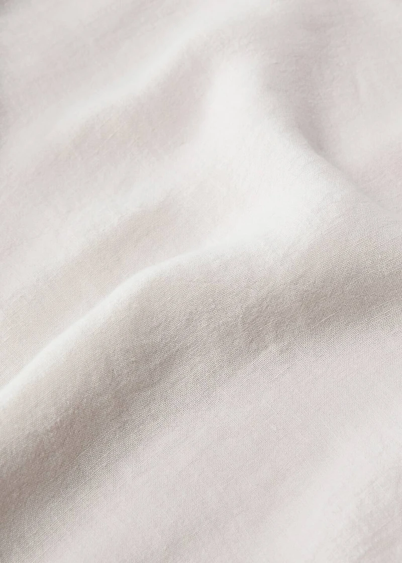 Washed linen fitted sheet for 135 cm bed
