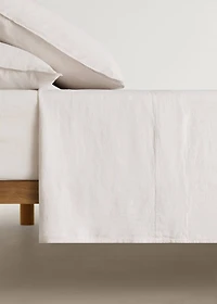 Washed linen top sheet for 135/140 cm bed