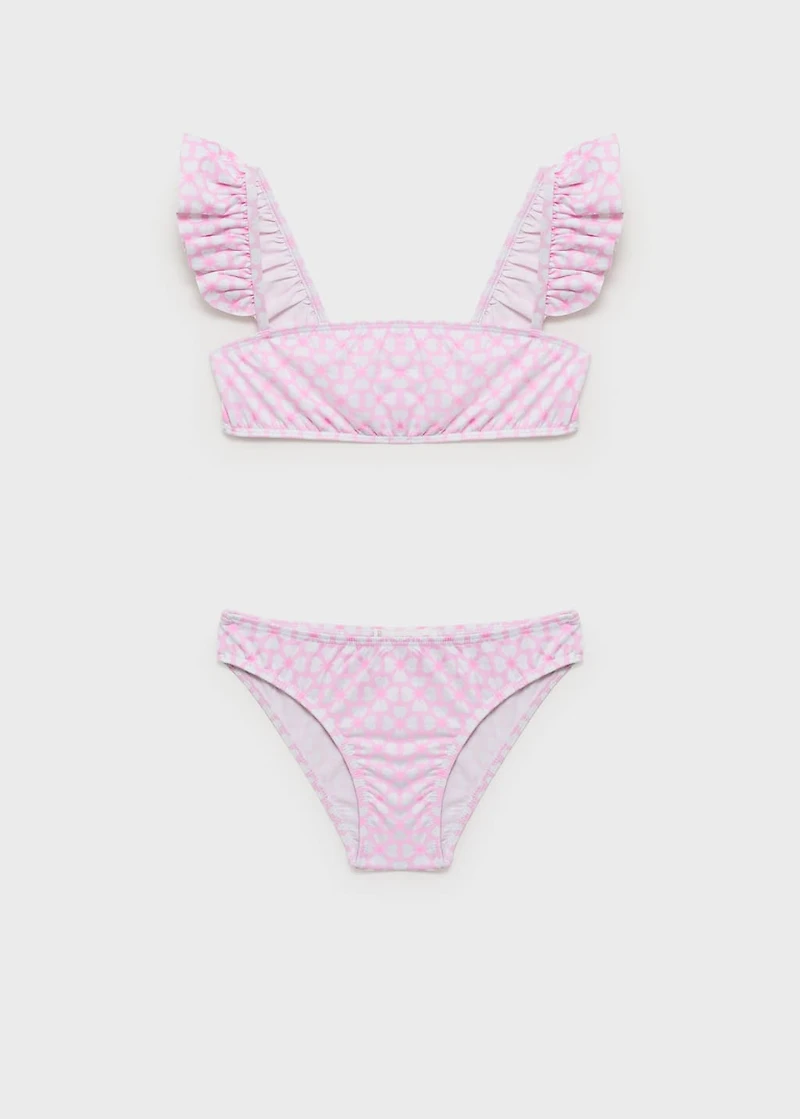 Floral bikini with ruffles