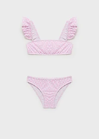 Floral bikini with ruffles