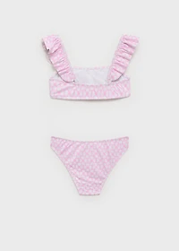 Floral bikini with ruffles