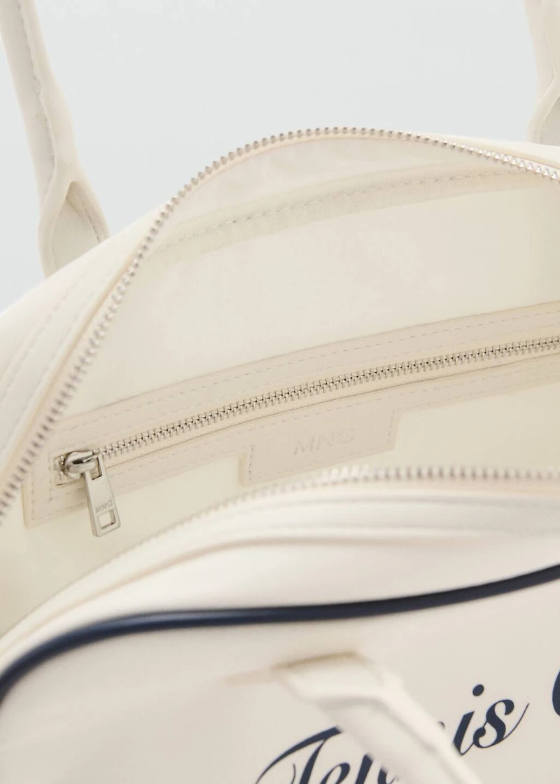 Shoulder bag with printed message