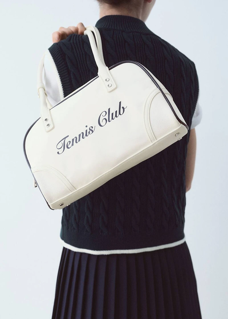 Shoulder bag with printed message