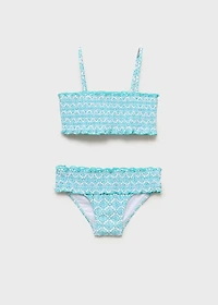 Printed bandeau bikini