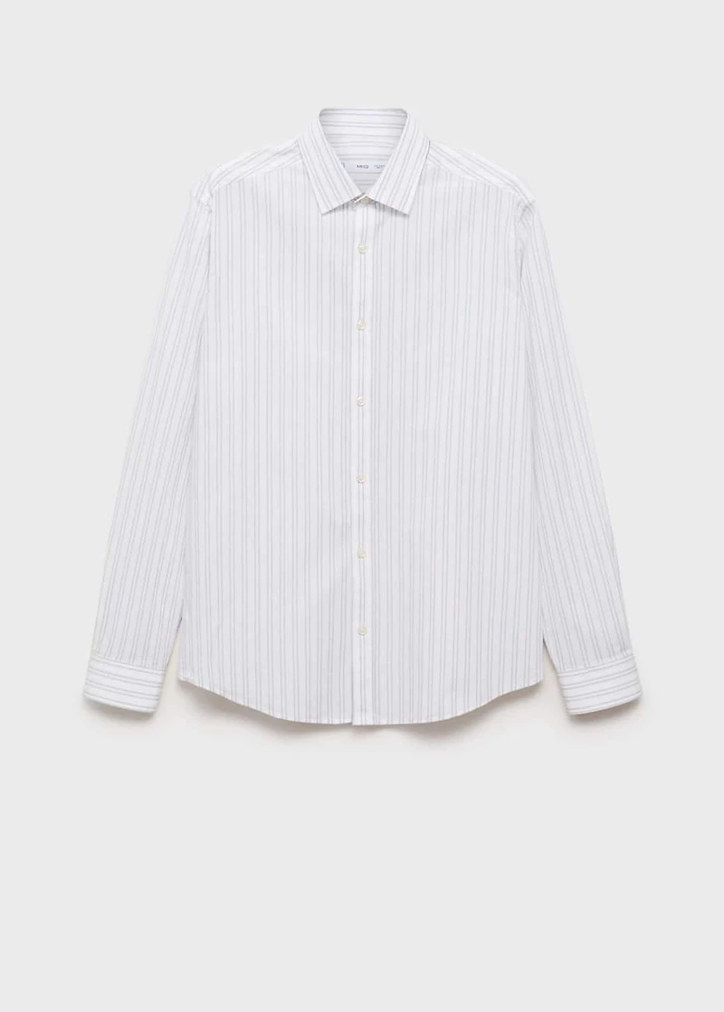 100% cotton regular-fit striped shirt