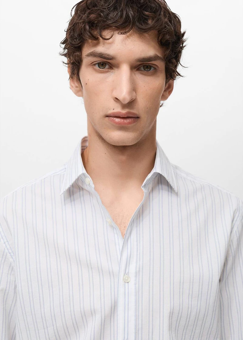 100% cotton regular-fit striped shirt