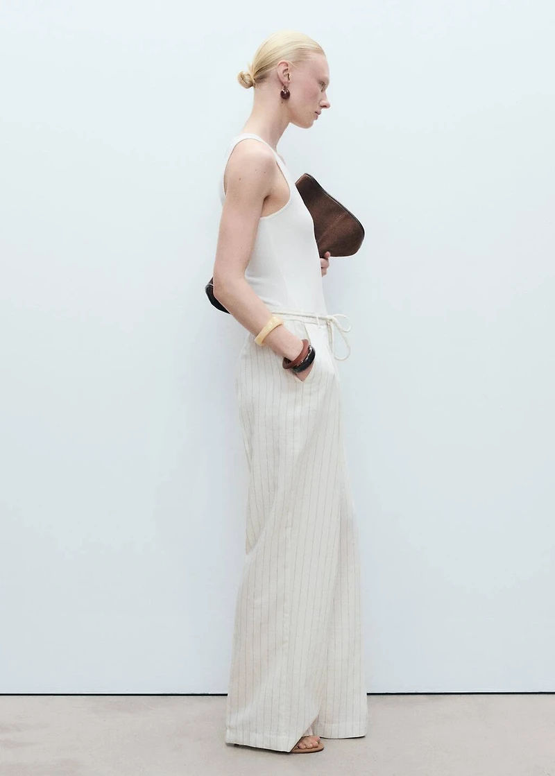 Striped combined knitted jumpsuit
