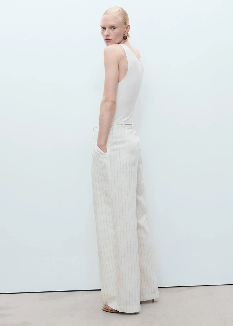 Striped combined knitted jumpsuit