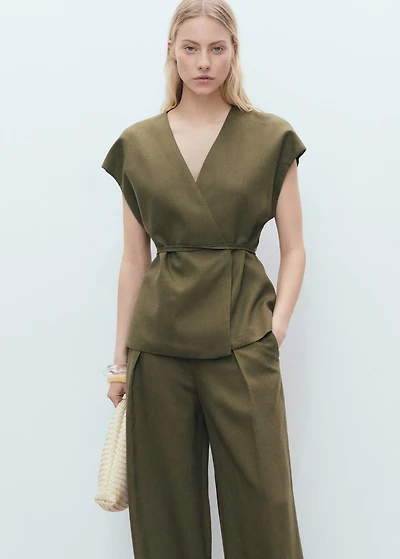 Lyocell wrap top