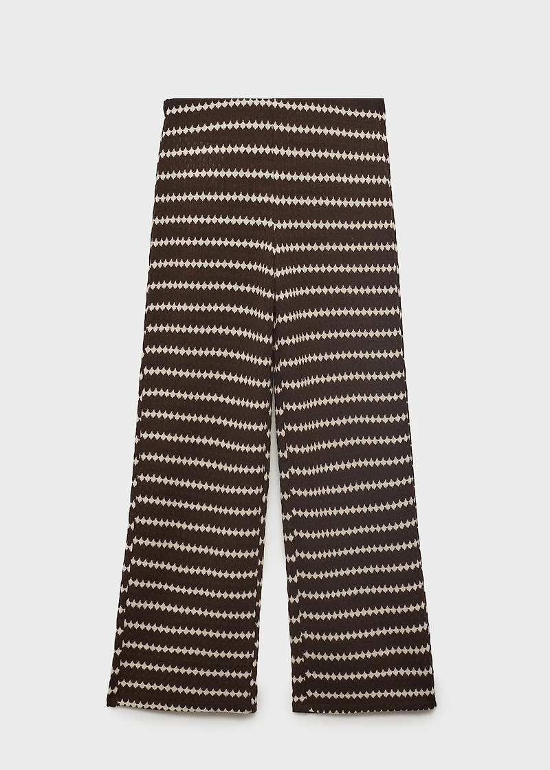 Knitted pants with geometric print