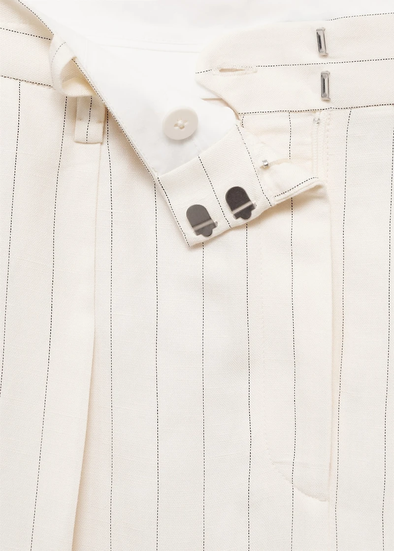 Striped linen-blend bermuda shorts