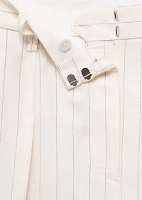 Striped linen-blend bermuda shorts