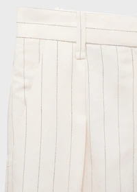 Striped linen-blend bermuda shorts