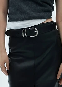 Faux-leather pencil skirt