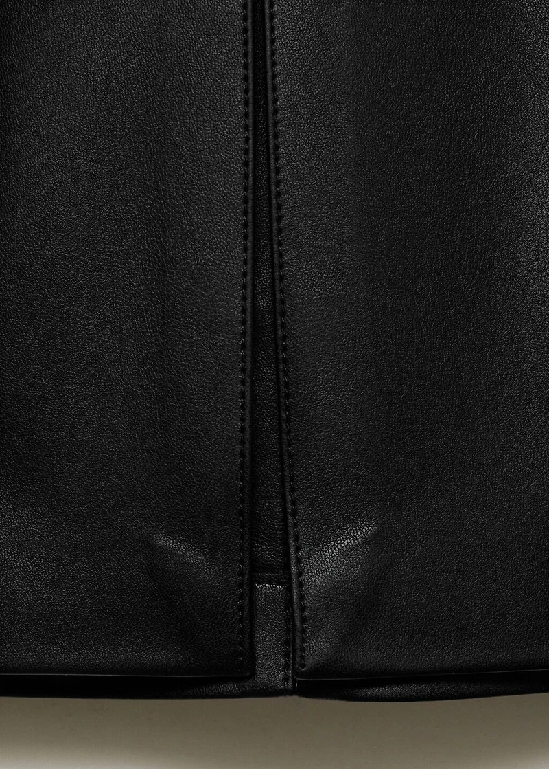Faux-leather pencil skirt