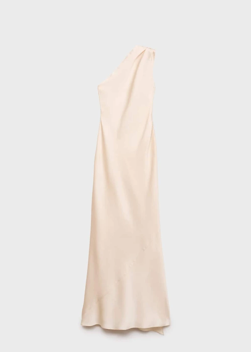 Asymmetrical bow-neck dress