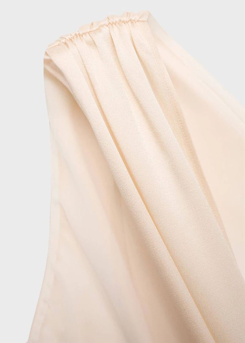 Asymmetrical bow-neck dress