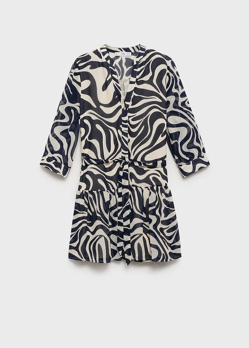 Ruffled printed dress