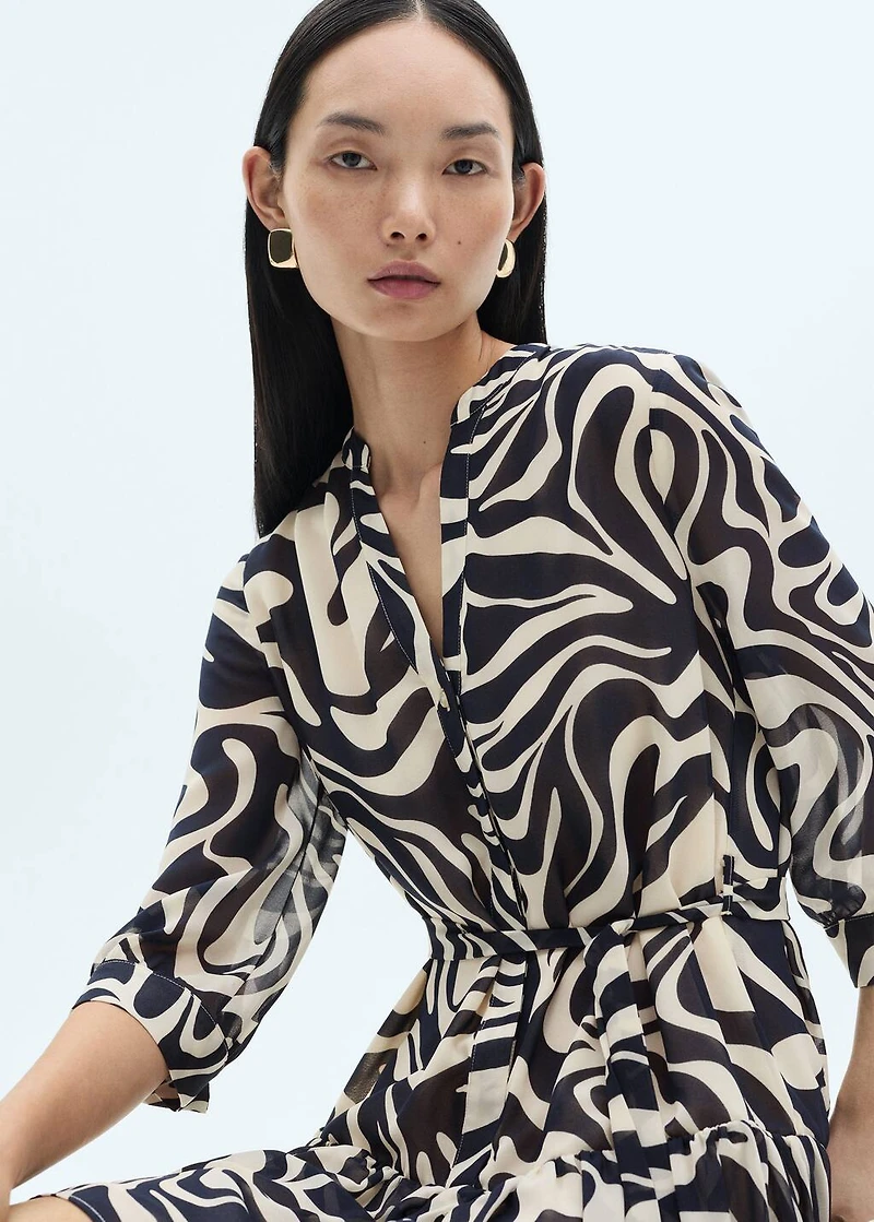Ruffled printed dress